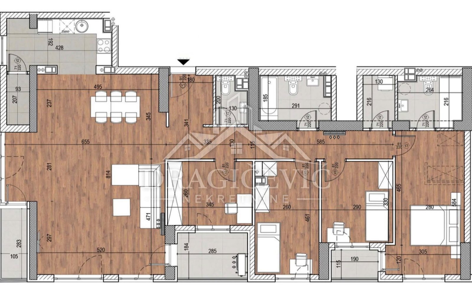 Petosoban stan 140m2 novogradnja